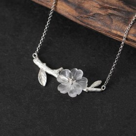 Unique-925-Silver-flower-Natural-crystal-necklace (4)